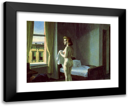 Morning in a City 24x20 Black Modern Wood Framed Art Print Poster by Hopper, Edward