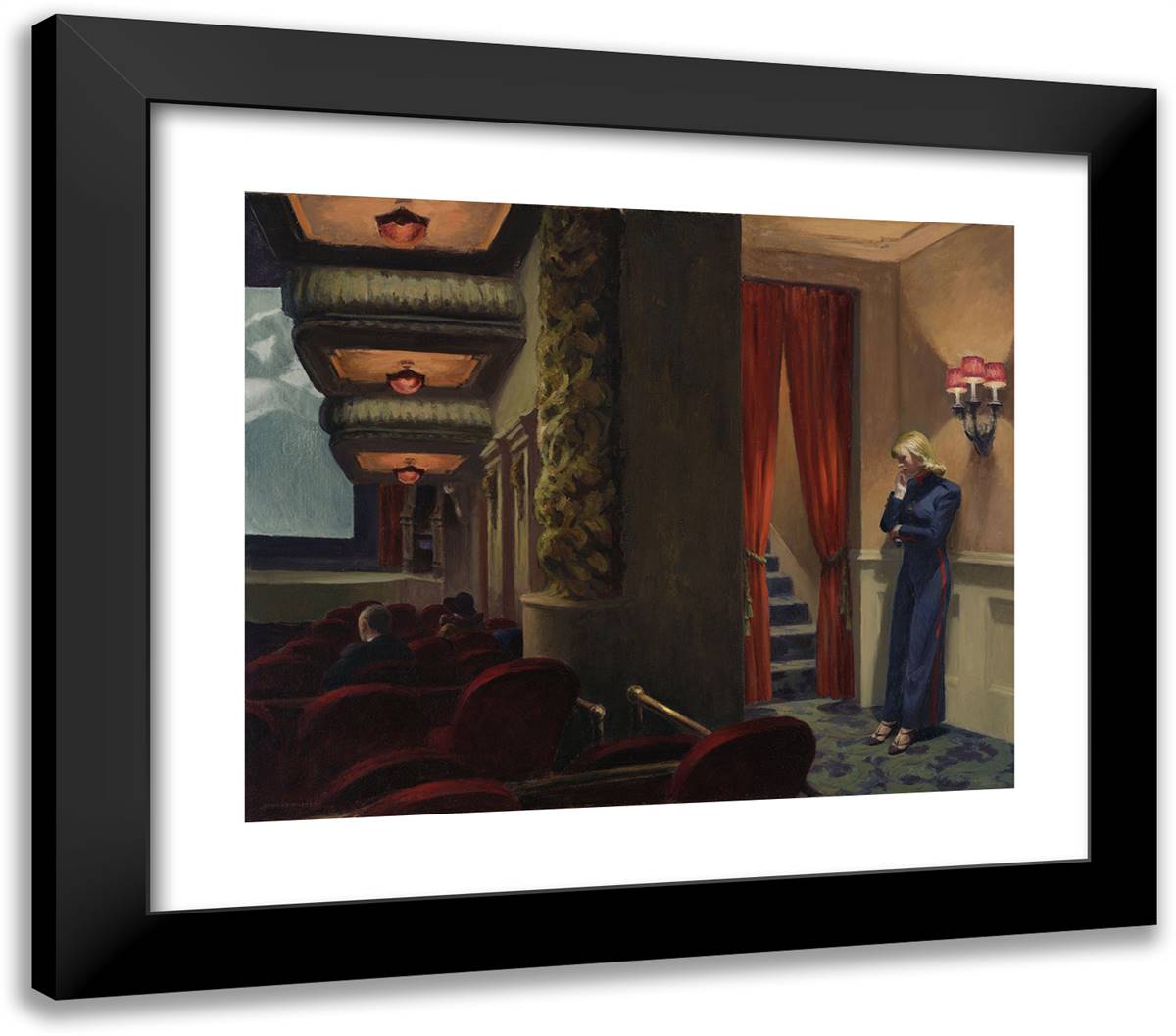 New York Movie 23x20 Black Modern Wood Framed Art Print Poster by Hopper, Edward