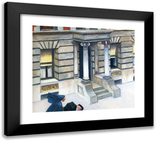 New York Pavements, 22x20 Black Modern Wood Framed Art Print Poster by Hopper, Edward