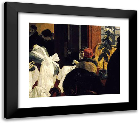 New York Restaurant 23x20 Black Modern Wood Framed Art Print Poster by Hopper, Edward