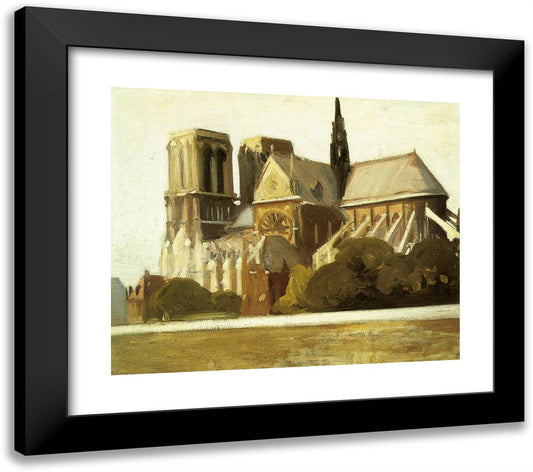 Notre Dame 23x20 Black Modern Wood Framed Art Print Poster by Hopper, Edward