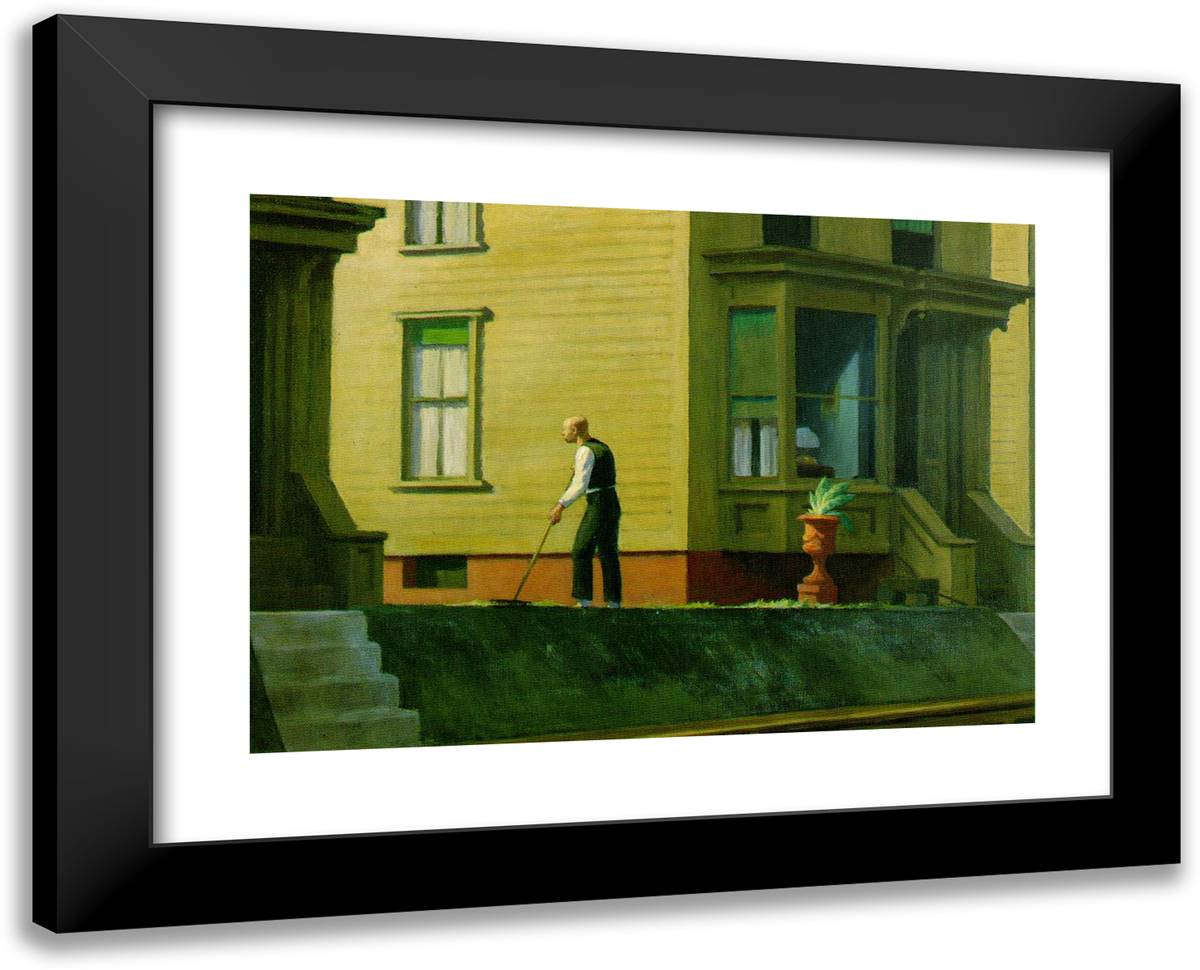 Pennsylvania Coal Town 24x19 Black Modern Wood Framed Art Print Poster by Hopper, Edward