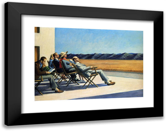 People in the Sun 24x19 Black Modern Wood Framed Art Print Poster by Hopper, Edward