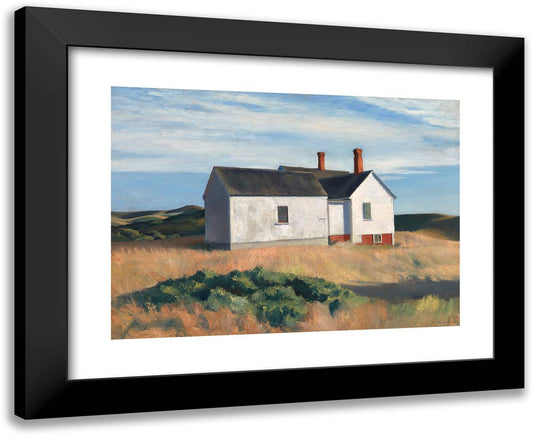 Ryders House 24x20 Black Modern Wood Framed Art Print Poster by Hopper, Edward