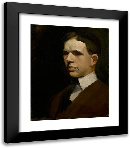 Self-Portrait 20x23 Black Modern Wood Framed Art Print Poster by Hopper, Edward