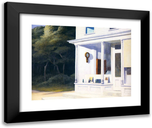 Seven A.M. 24x20 Black Modern Wood Framed Art Print Poster by Hopper, Edward