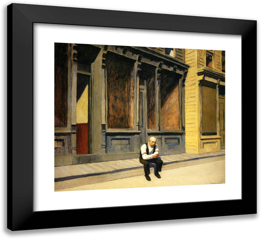 Sunday 22x20 Black Modern Wood Framed Art Print Poster by Hopper, Edward