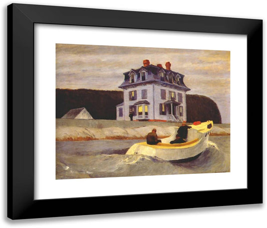 The Bootleggers 24x20 Black Modern Wood Framed Art Print Poster by Hopper, Edward