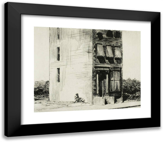 The Lonely House 23x20 Black Modern Wood Framed Art Print Poster by Hopper, Edward