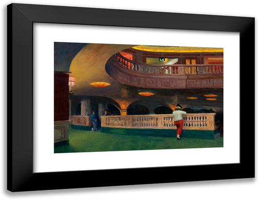 The Sheridan Theatre 24x18 Black Modern Wood Framed Art Print Poster by Hopper, Edward