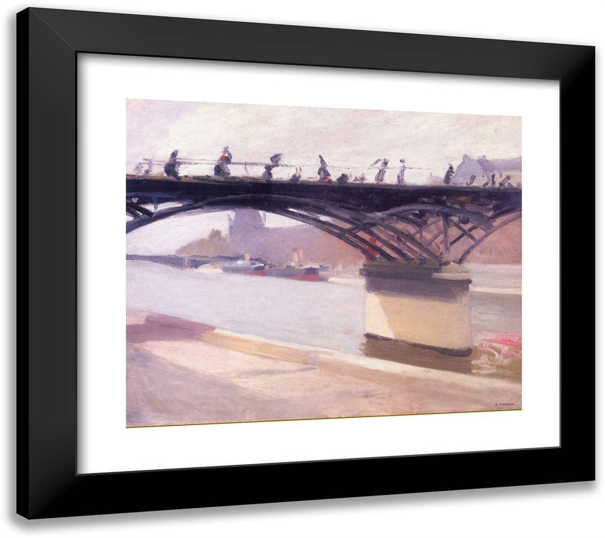 The Bridge Of Art 22x20 Black Modern Wood Framed Art Print Poster by Hopper, Edward