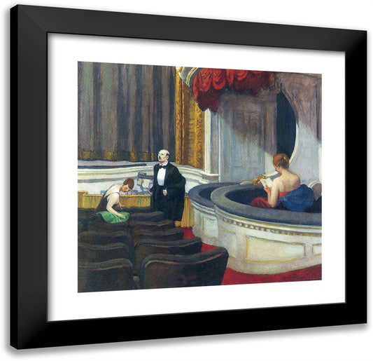 Two on the Aisle 21x20 Black Modern Wood Framed Art Print Poster by Hopper, Edward