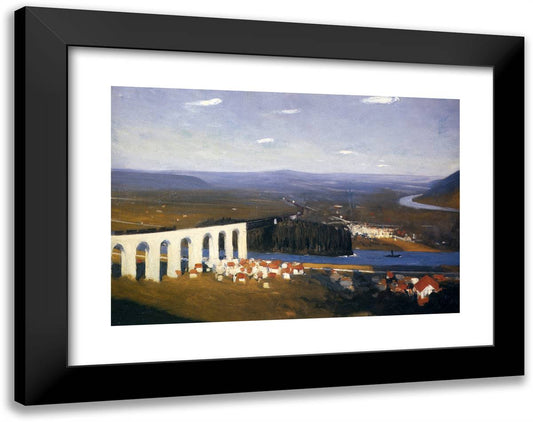 Valley of the Seine 24x19 Black Modern Wood Framed Art Print Poster by Hopper, Edward