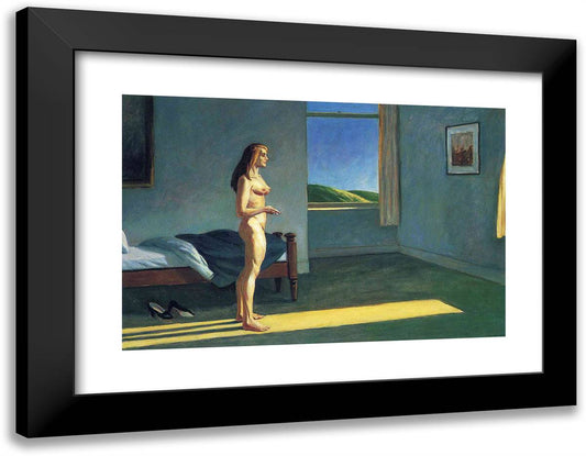 Woman in the Sun 24x19 Black Modern Wood Framed Art Print Poster by Hopper, Edward