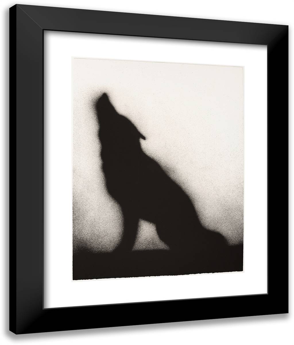 Coyote 20x24 Black Modern Wood Framed Art Print Poster by Ruscha, Edward