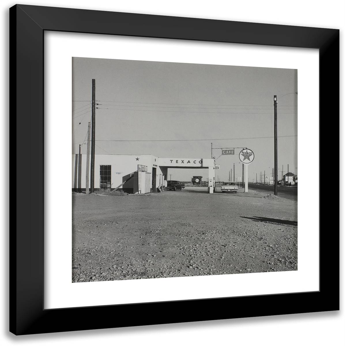 Texaco - Vega, Texas 20x20 Black Modern Wood Framed Art Print Poster by Ruscha, Edward