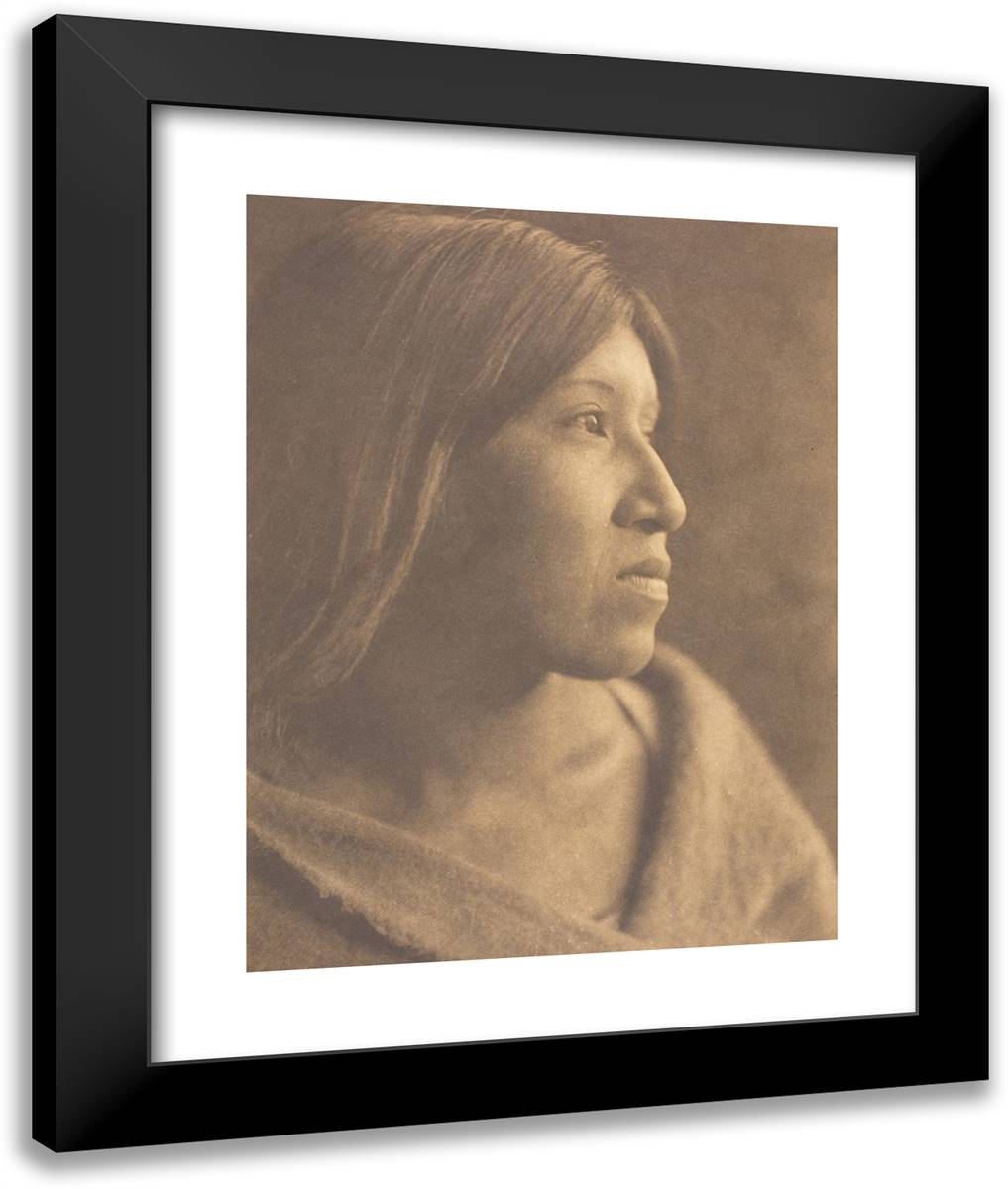 A Desert Cahuilla Woman 20x24 Black Modern Wood Framed Art Print Poster by Curtis, Edward S.