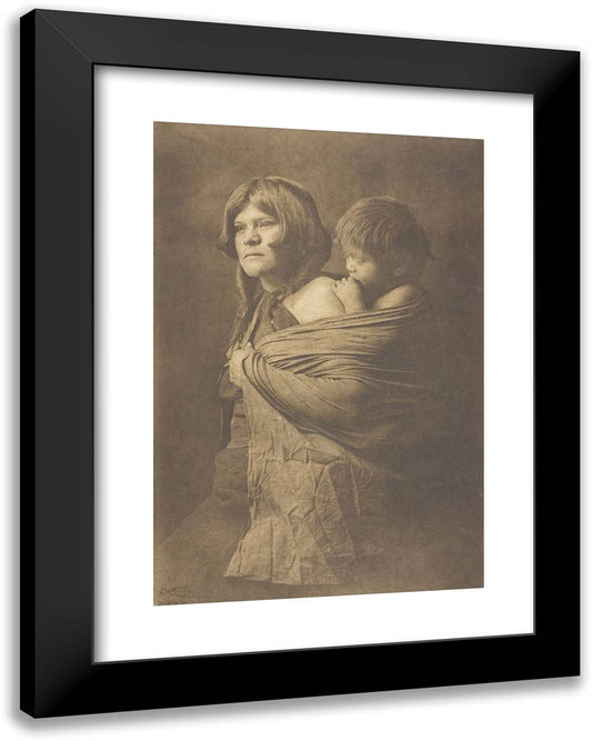 A Hopi Mother 19x24 Black Modern Wood Framed Art Print Poster by Curtis, Edward S.