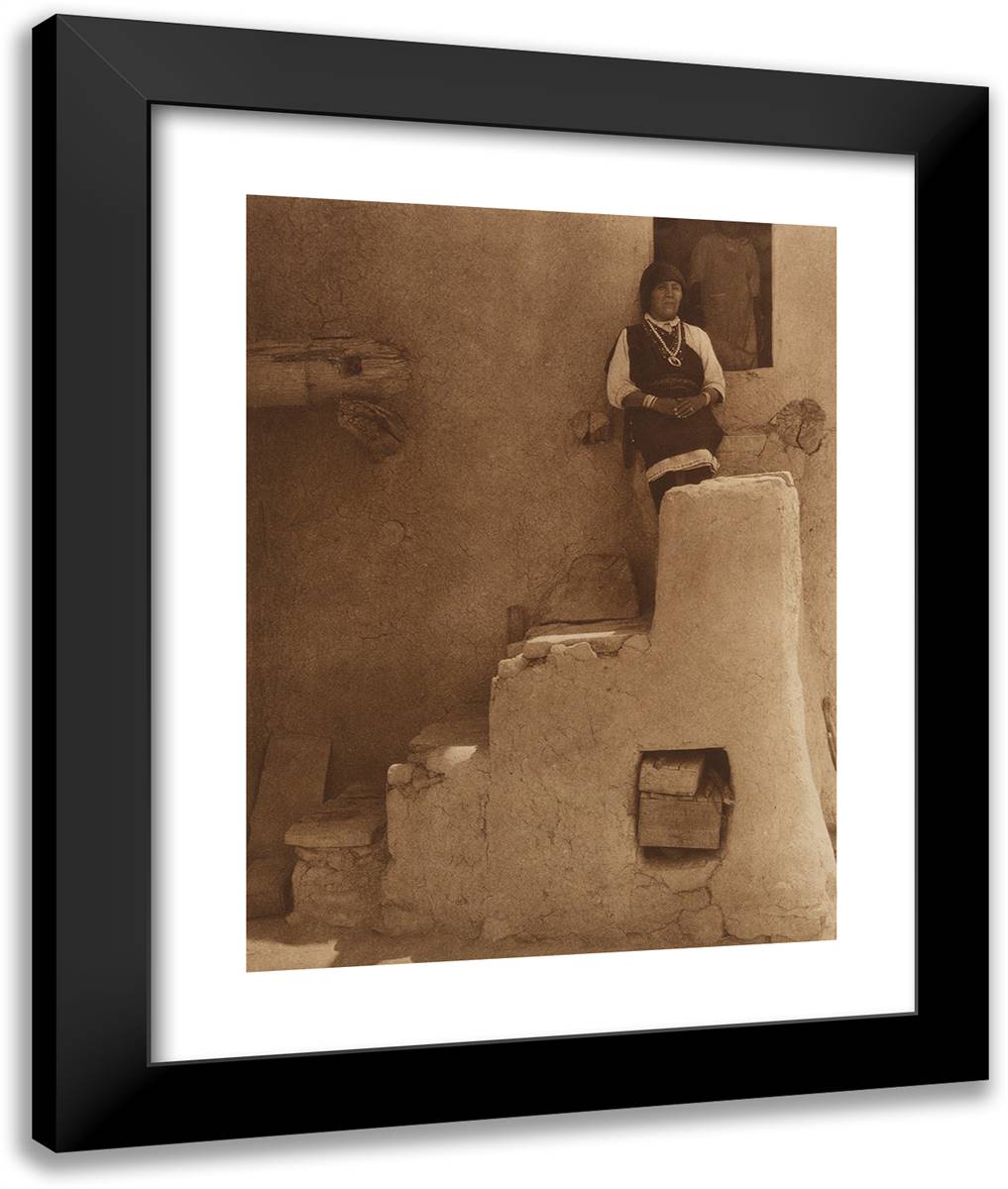 A Paguate Entrance 20x24 Black Modern Wood Framed Art Print Poster by Curtis, Edward S.