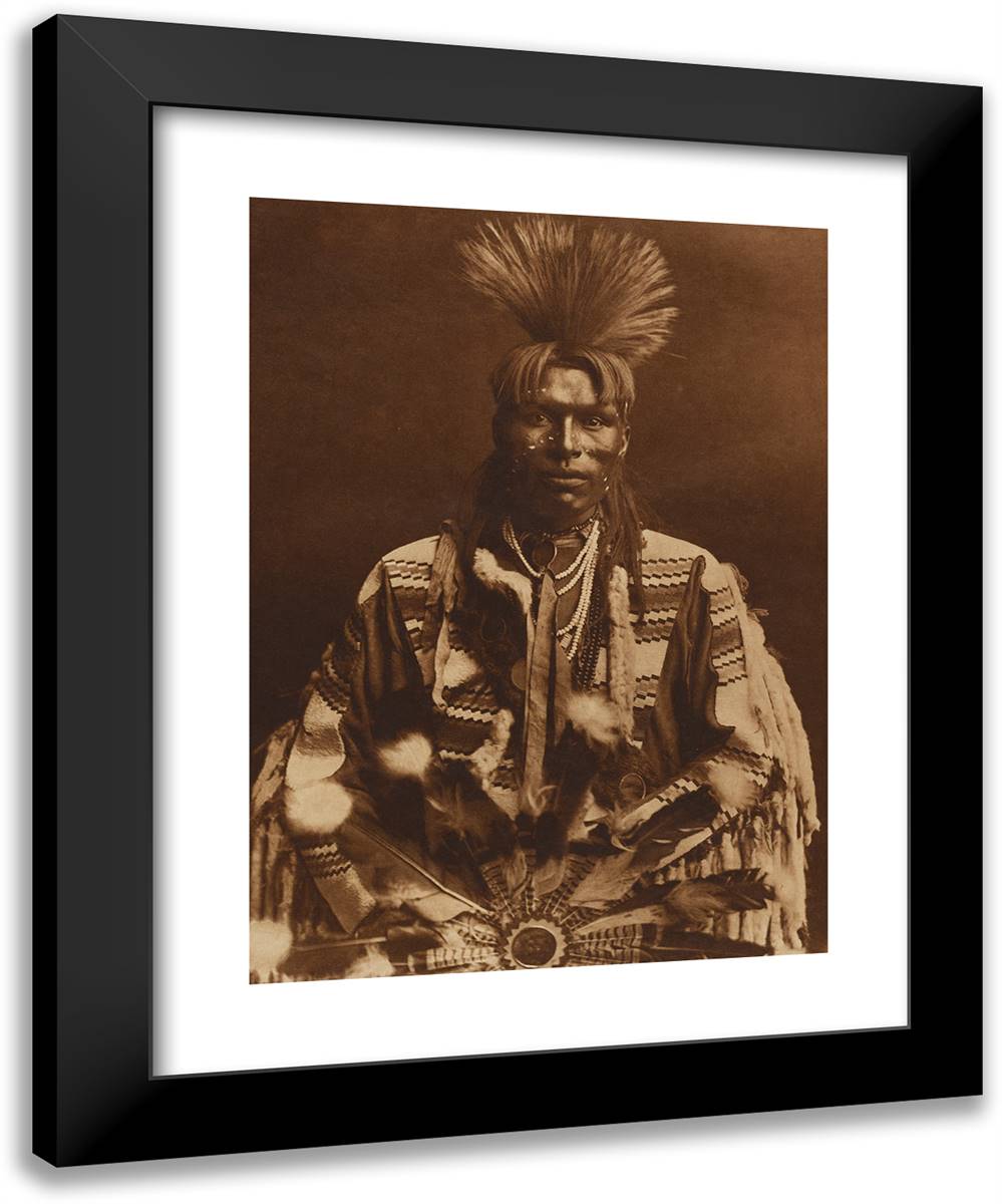 A Piegan Dandy 19x24 Black Modern Wood Framed Art Print Poster by Curtis, Edward S.