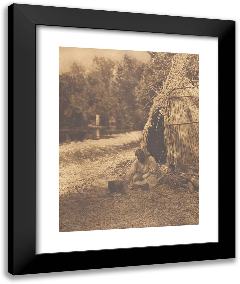 A Summer Camp-Lake Pomo 20x24 Black Modern Wood Framed Art Print Poster by Curtis, Edward S.
