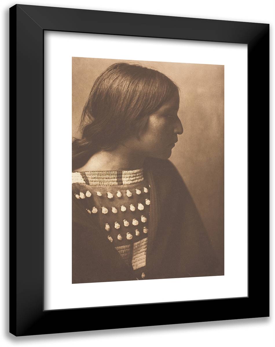 Arikara Girl 18x24 Black Modern Wood Framed Art Print Poster by Curtis, Edward S.