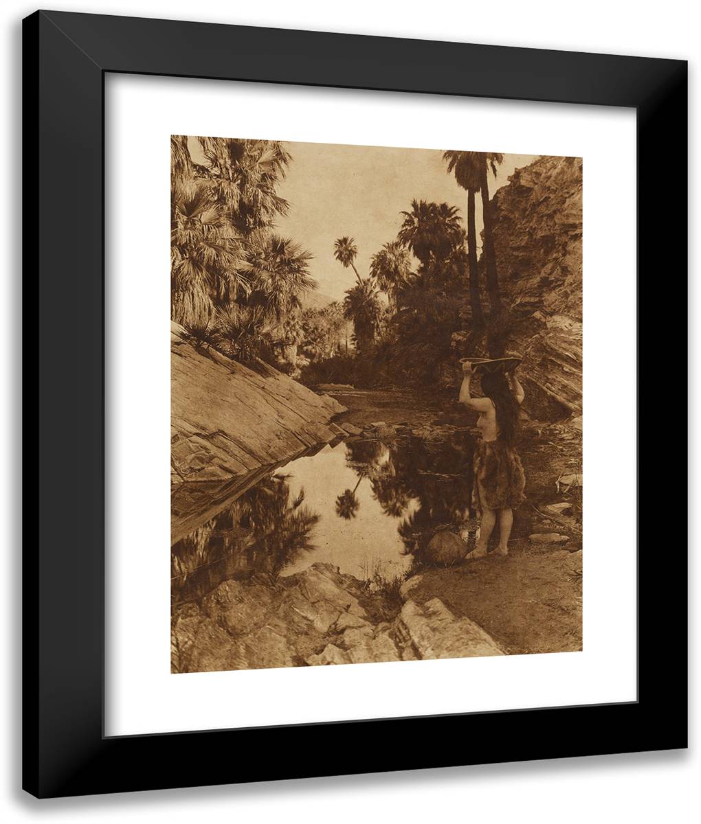Before the White Man Came - Palm Canon 20x24 Black Modern Wood Framed Art Print Poster by Curtis, Edward S.