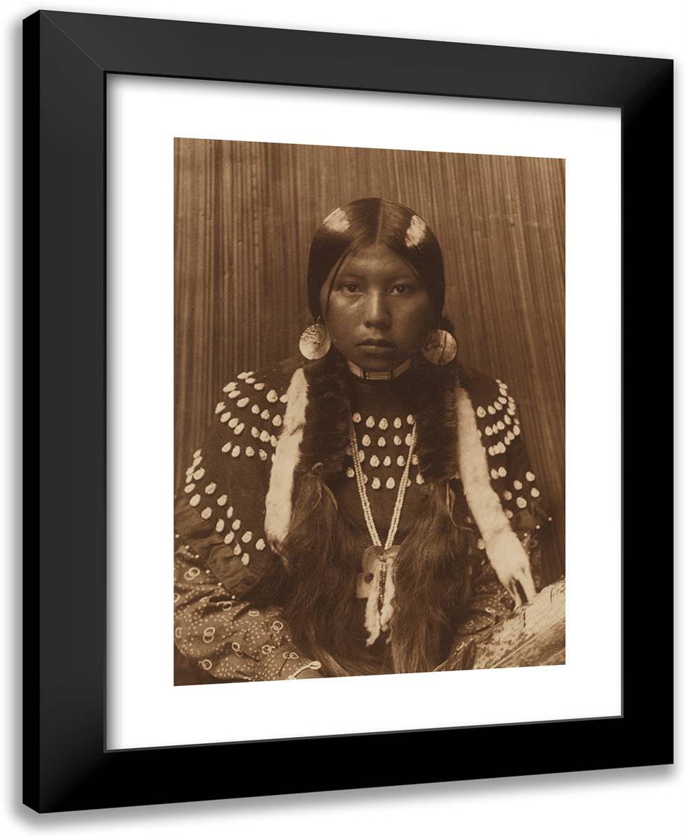 Dusty Dress - Kalispel 19x24 Black Modern Wood Framed Art Print Poster by Curtis, Edward S.