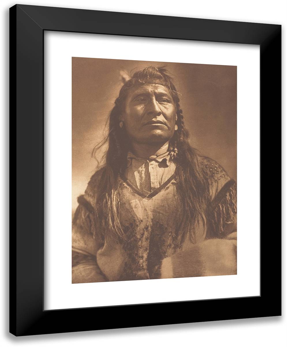 New Chest-Piegan 19x24 Black Modern Wood Framed Art Print Poster by Curtis, Edward S.