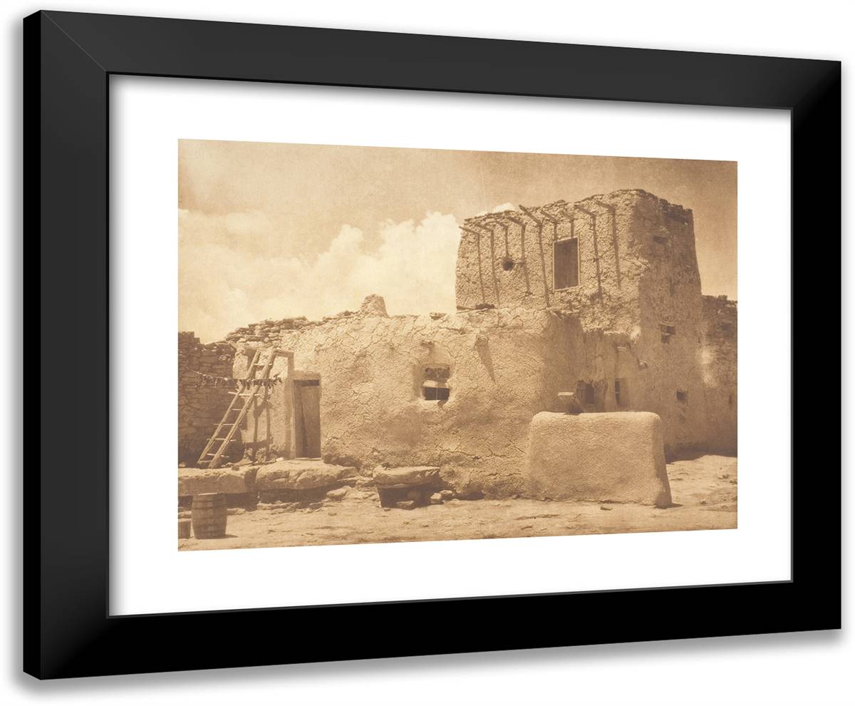 Paguate Watchtower 24x20 Black Modern Wood Framed Art Print Poster by Curtis, Edward S.