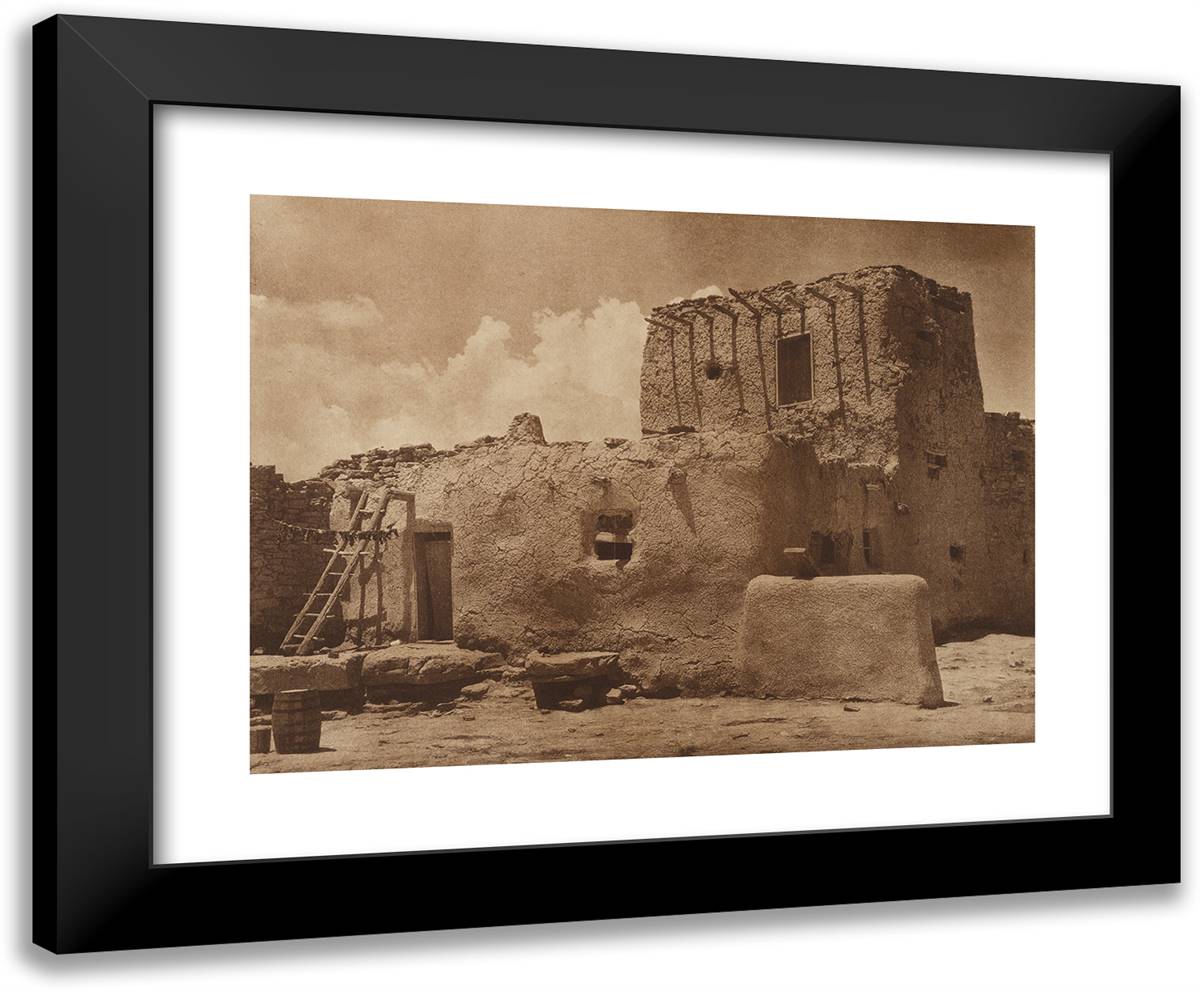 Paguate Watchtower II 24x20 Black Modern Wood Framed Art Print Poster by Curtis, Edward S.