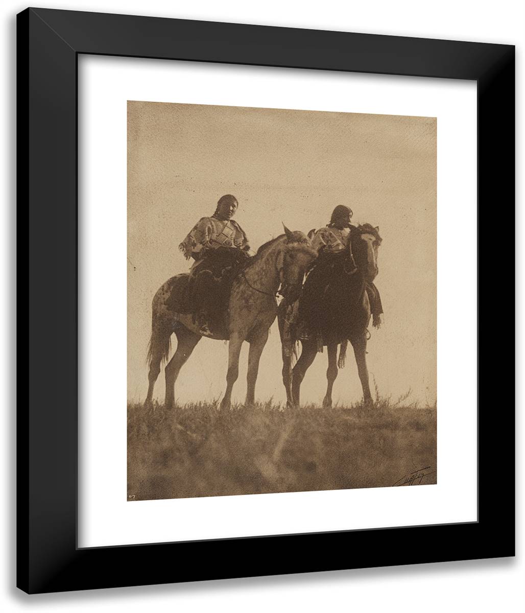 Sioux Girls 20x24 Black Modern Wood Framed Art Print Poster by Curtis, Edward S.