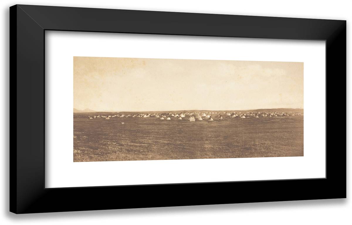 Sun Dance Encampment-Piegan 24x15 Black Modern Wood Framed Art Print Poster by Curtis, Edward S.