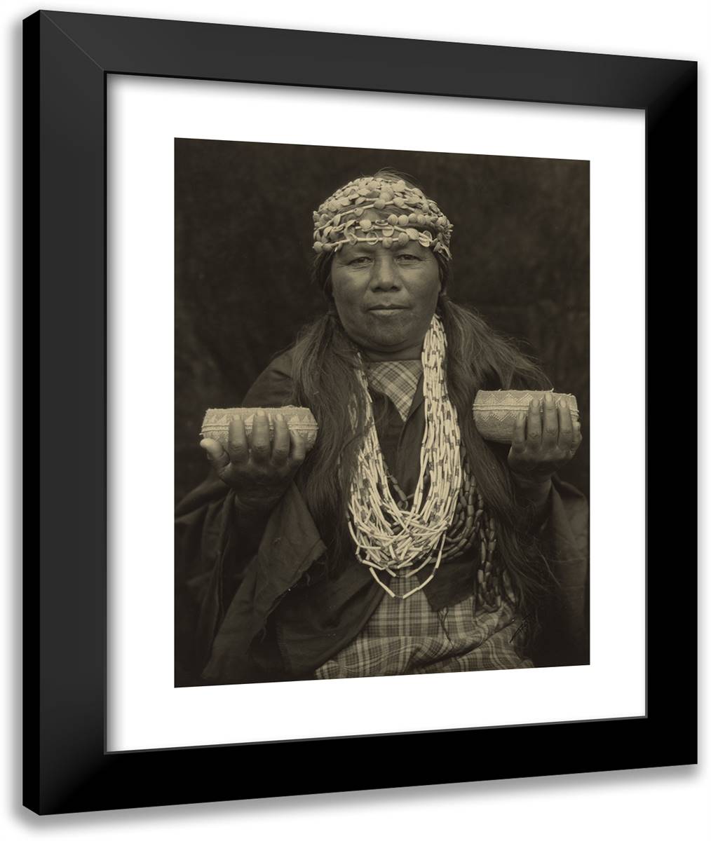 Susie Little - Hoopa Medicine Woman 20x24 Black Modern Wood Framed Art Print Poster by Curtis, Edward S.