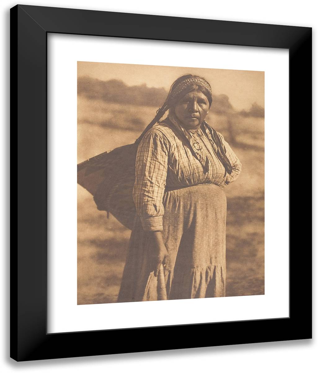 The Burden-Basket-Coast Pomo 20x24 Black Modern Wood Framed Art Print Poster by Curtis, Edward S.
