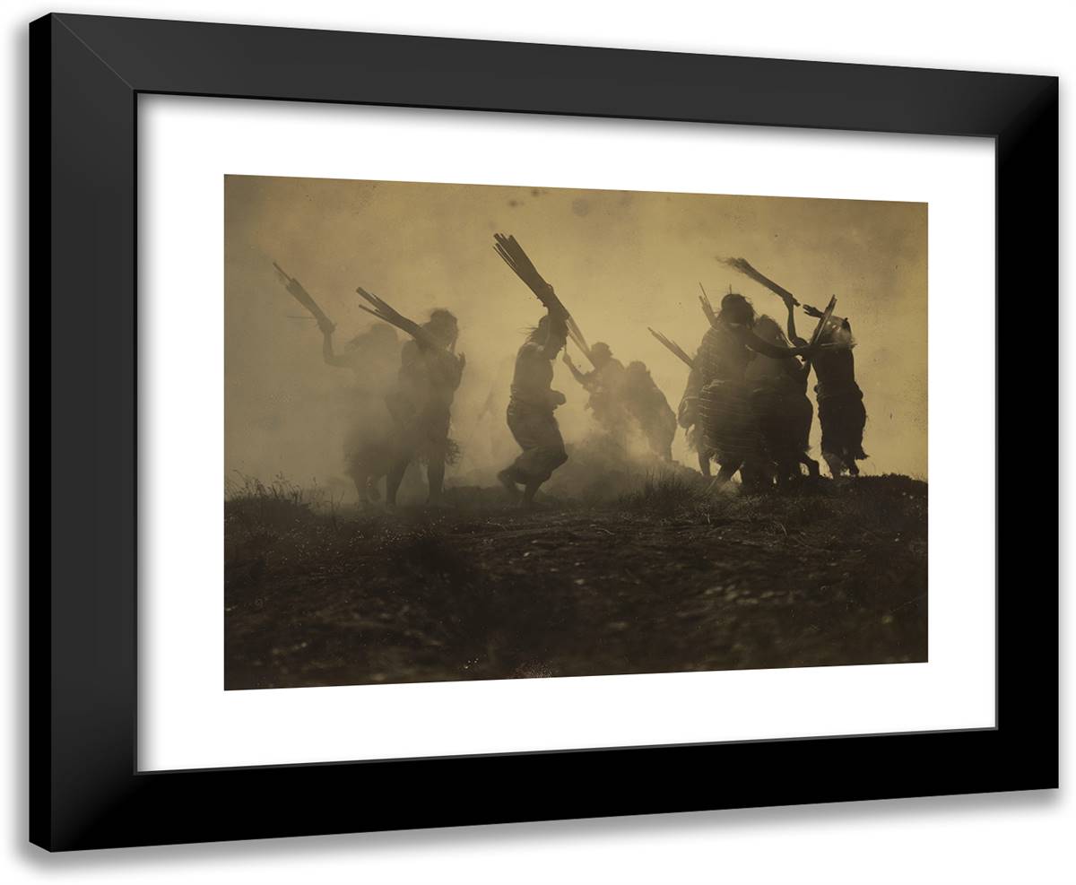 The Eclipse Dance 24x20 Black Modern Wood Framed Art Print Poster by Curtis, Edward S.