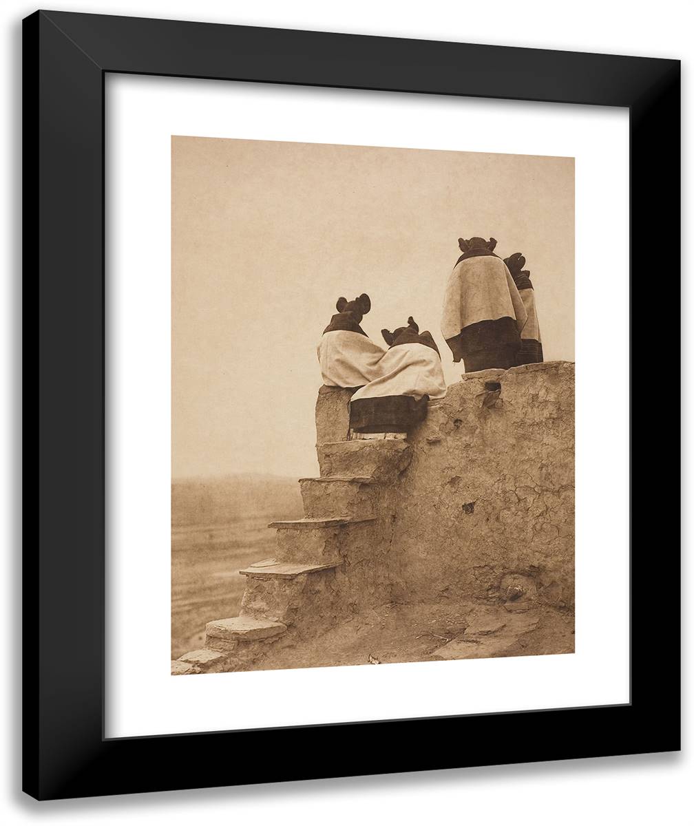 Watching the Dancers 20x24 Black Modern Wood Framed Art Print Poster by Curtis, Edward S.