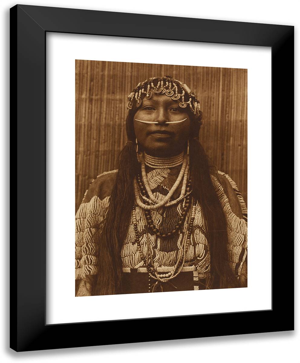 Wishham Girl 19x24 Black Modern Wood Framed Art Print Poster by Curtis, Edward S.