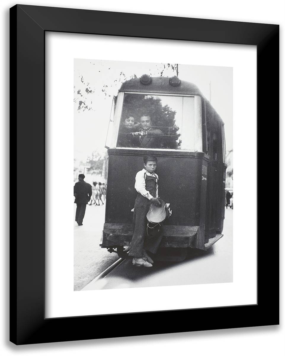Barcelona, Spain 19x24 Black Modern Wood Framed Art Print Poster by Erwitt, Elliot