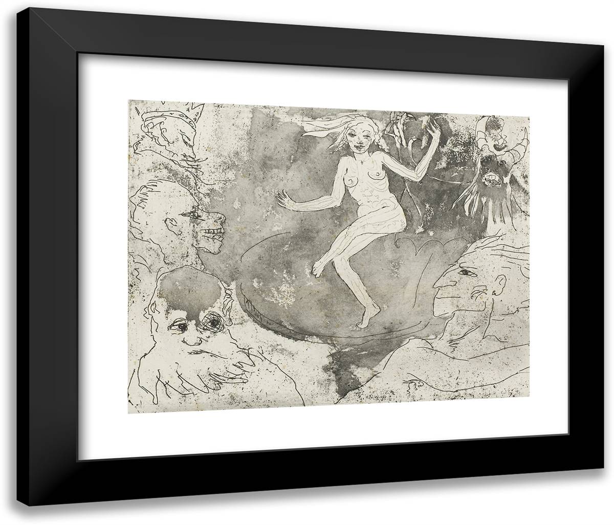 Death as a Dancer 24x20 Black Modern Wood Framed Art Print Poster by Nolde, Emil