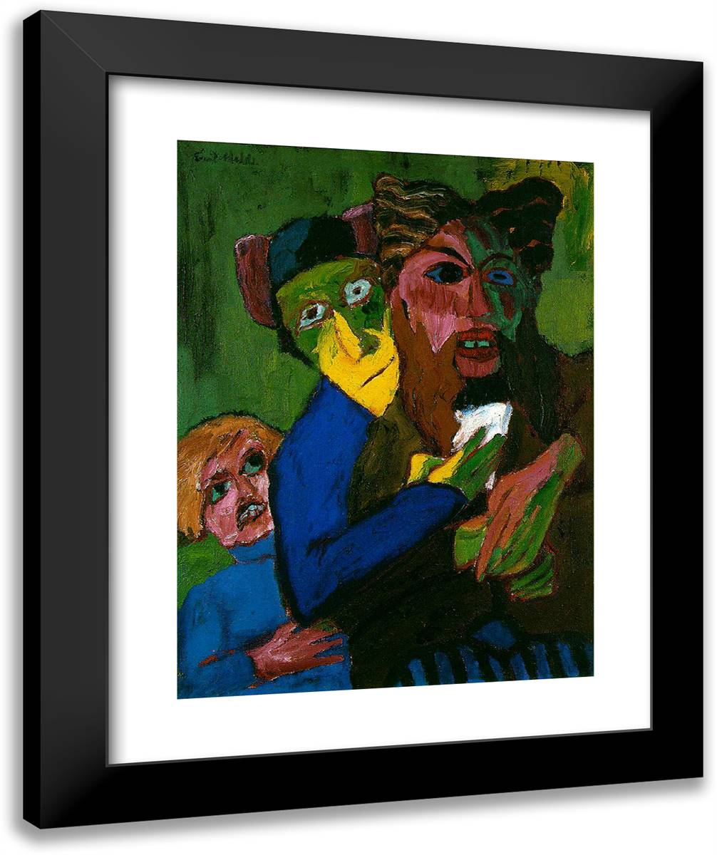 Excited People 20x24 Black Modern Wood Framed Art Print Poster by Nolde, Emil