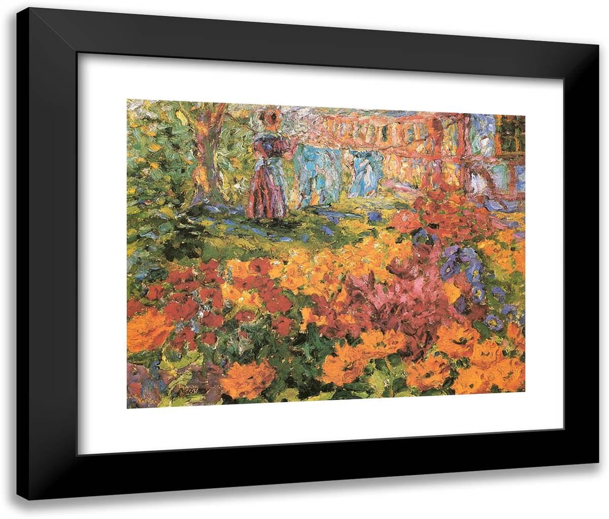 Flower Garden 24x20 Black Modern Wood Framed Art Print Poster by Nolde, Emil