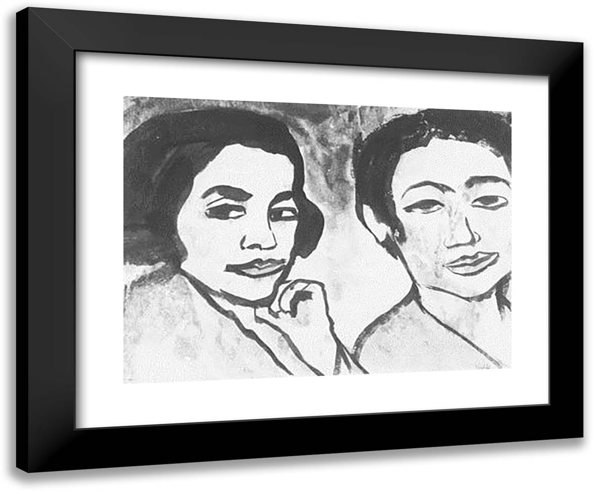 Indonesian Couple 24x20 Black Modern Wood Framed Art Print Poster by Nolde, Emil