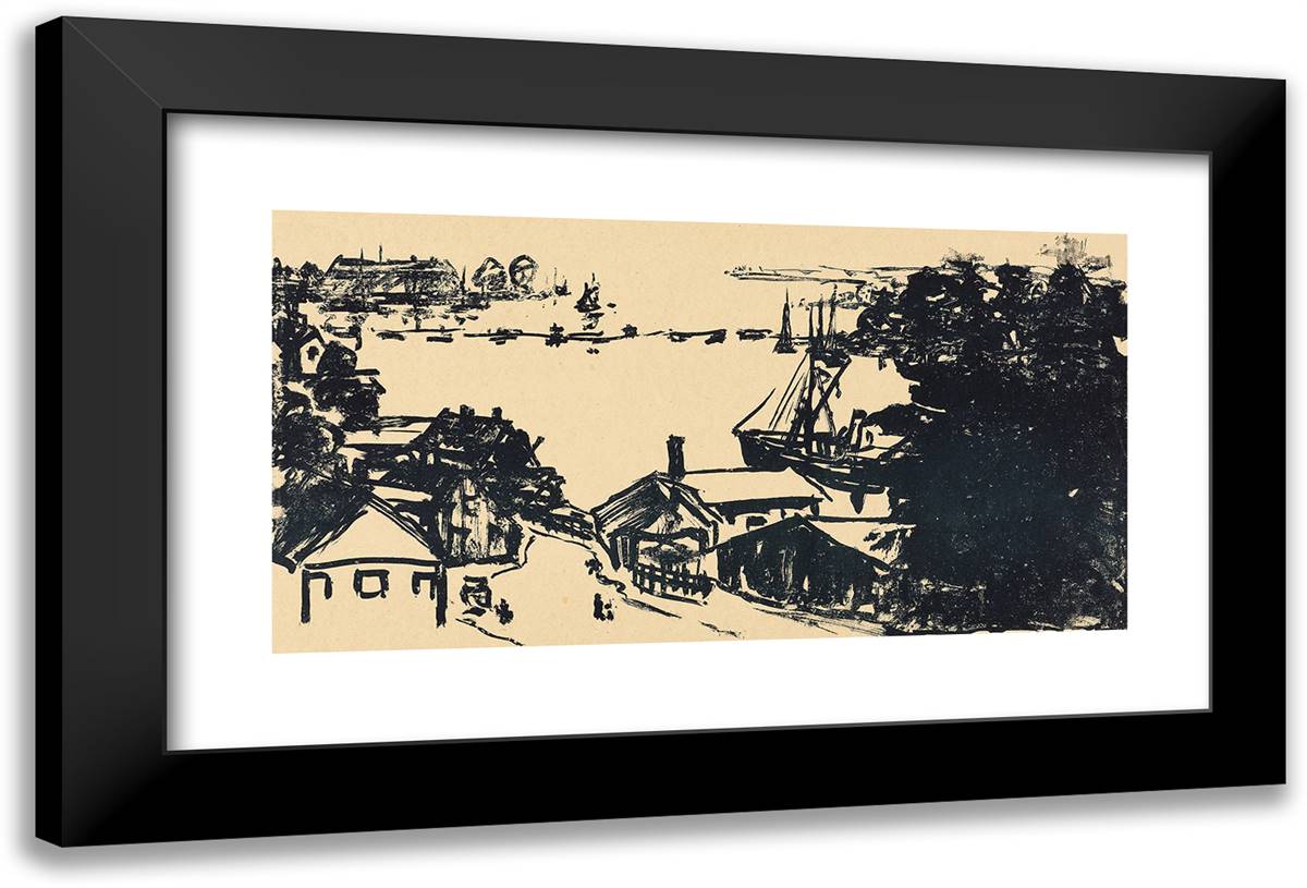 Near Sonderburg 24x16 Black Modern Wood Framed Art Print Poster by Nolde, Emil