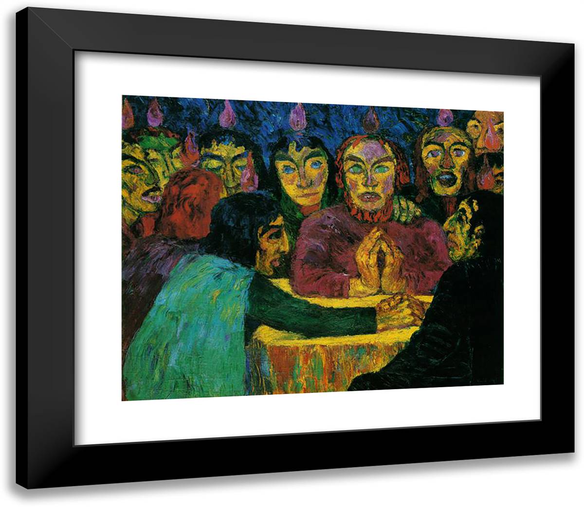 Pentecast 23x20 Black Modern Wood Framed Art Print Poster by Nolde, Emil