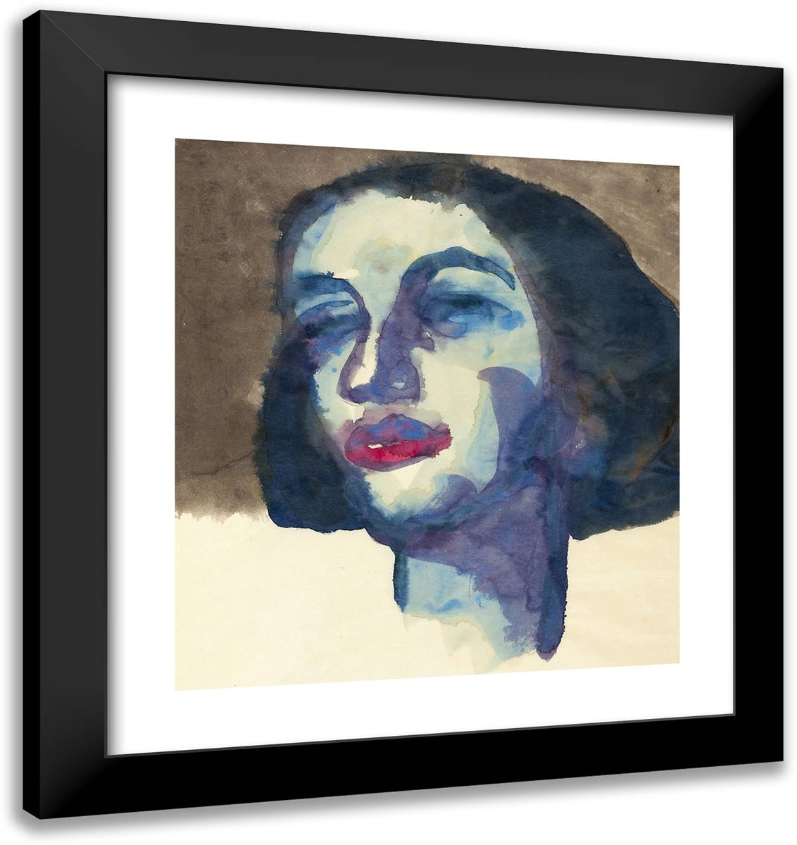 Portrait of Mary Wigman 20x21 Black Modern Wood Framed Art Print Poster by Nolde, Emil