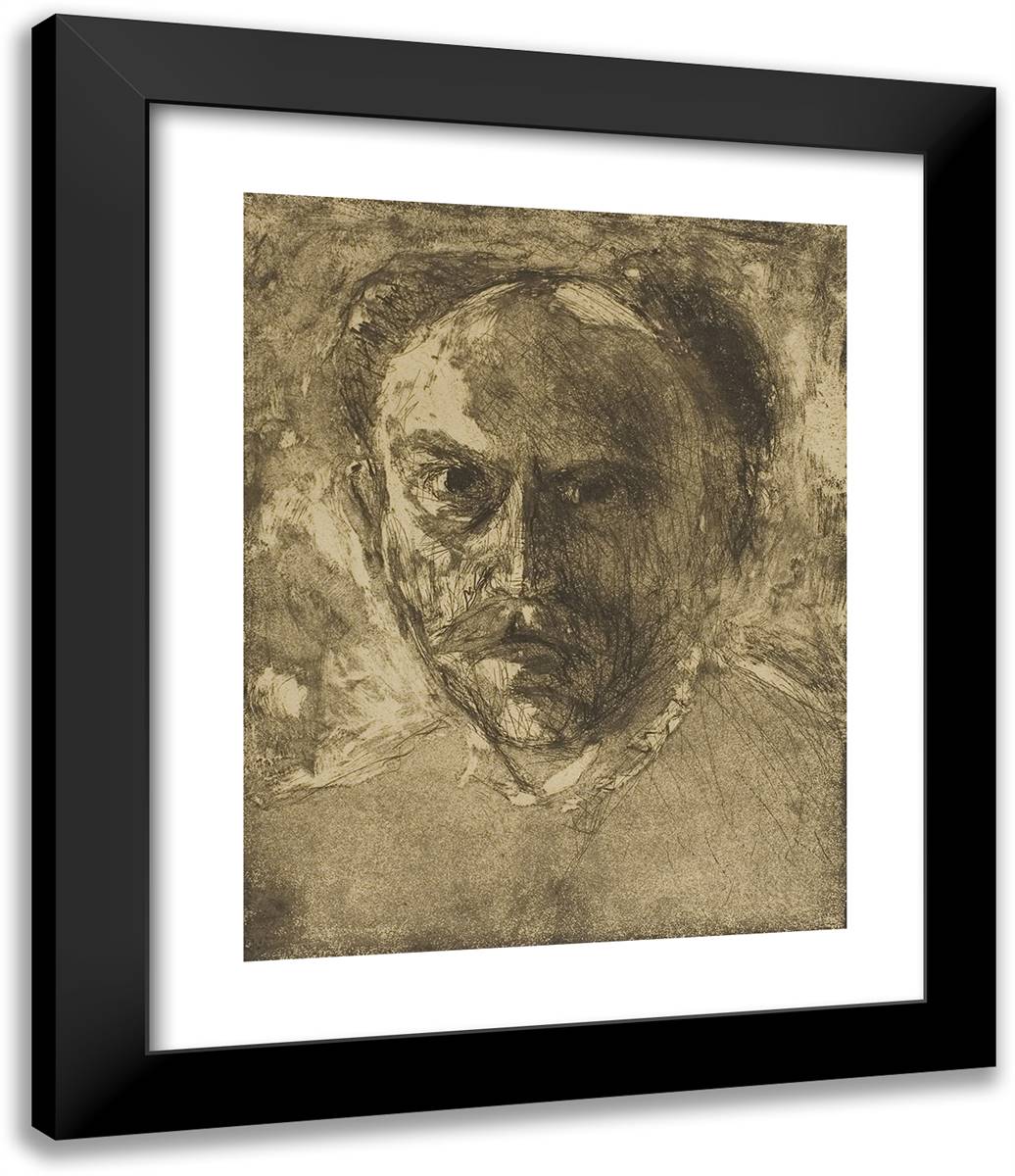 Self-Portrait_1 20x24 Black Modern Wood Framed Art Print Poster by Nolde, Emil