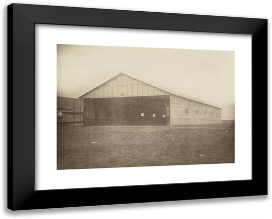 Airplane Hanger 24x19 Black Modern Wood Framed Art Print Poster by Azari, Fedele