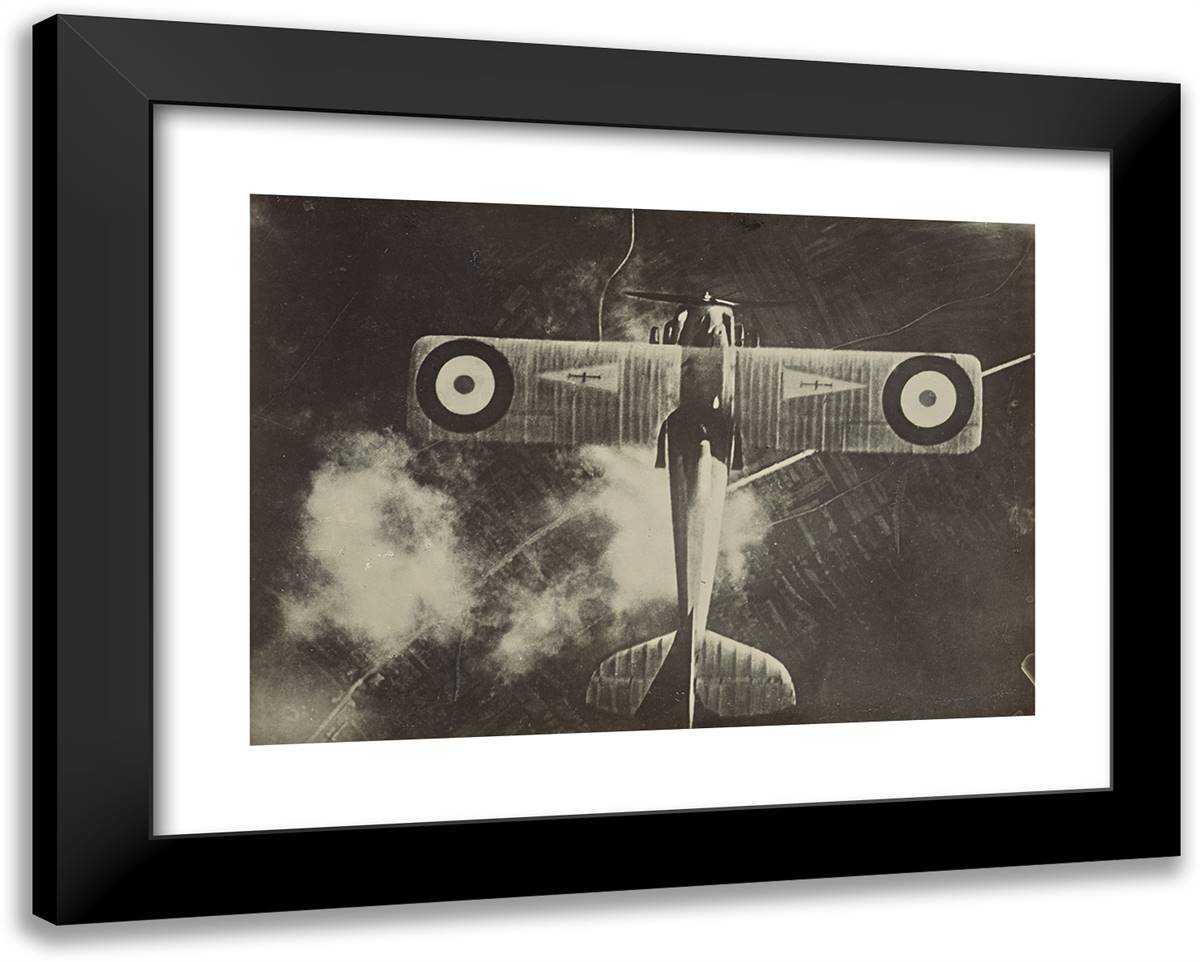 Airplane, VIewed from Above Looking Down 24x19 Black Modern Wood Framed Art Print Poster by Azari, Fedele