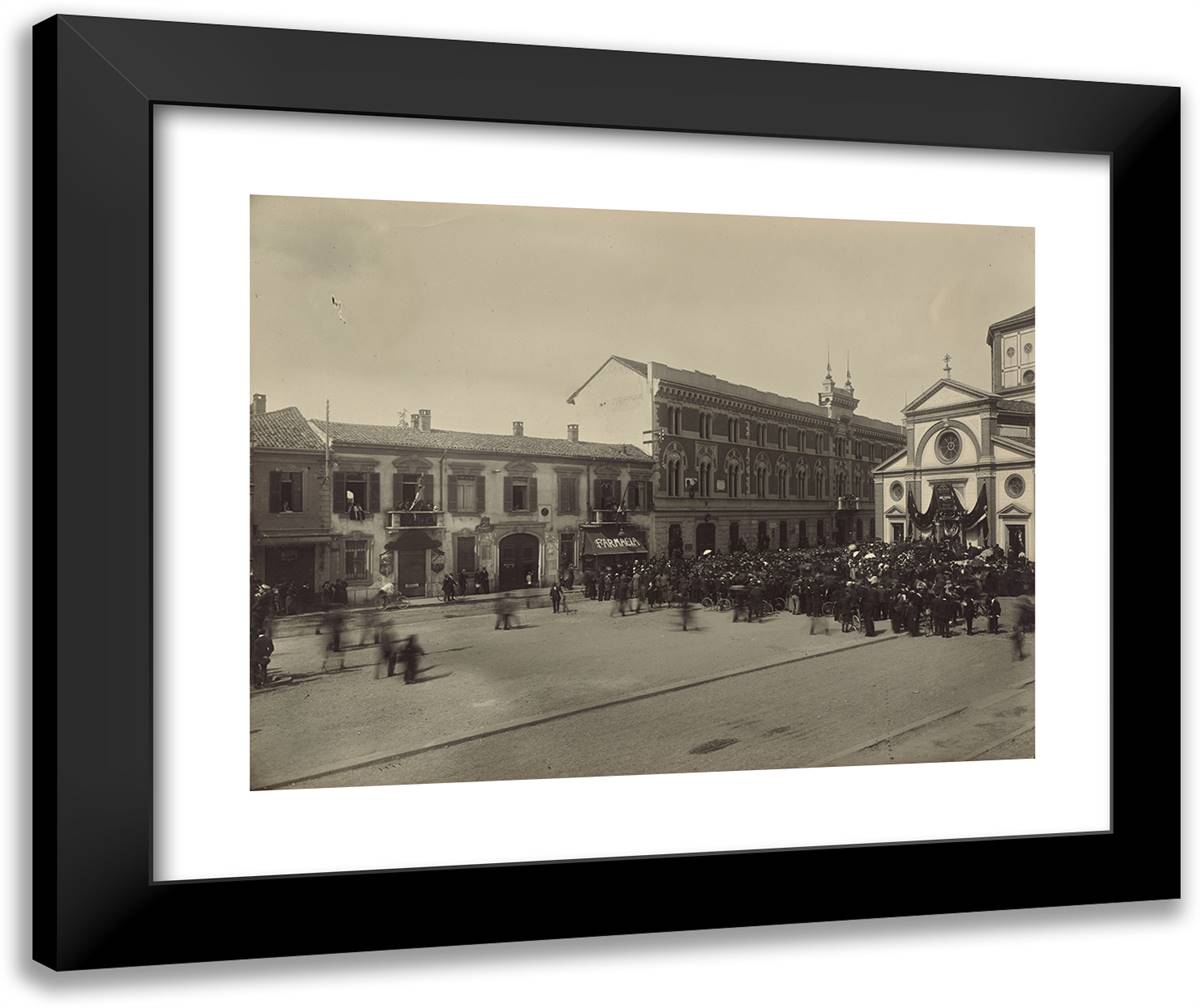 Funeral for Ferdinando Roncalli I 24x20 Black Modern Wood Framed Art Print Poster by Azari, Fedele